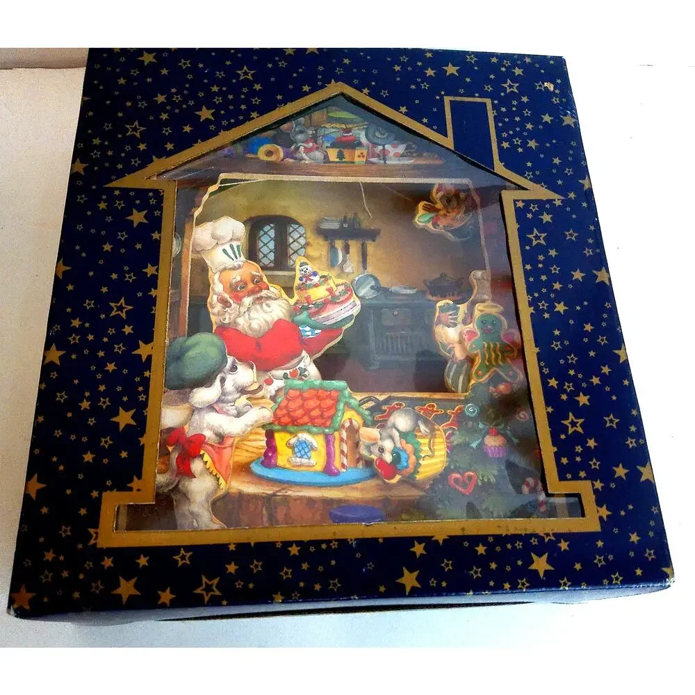 Vintage Fortunoff Musical Chef Santa Bakery Animated Christmas New